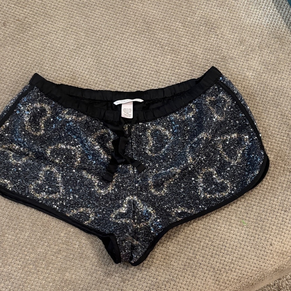 Victoria's Secret Black and Gray Pajama Shorts